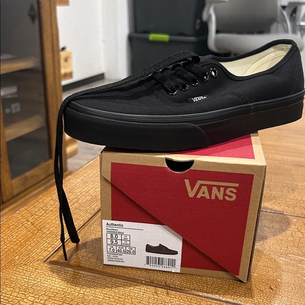 Vans Men's Classic Black Sneakers (comes with vans stickers)